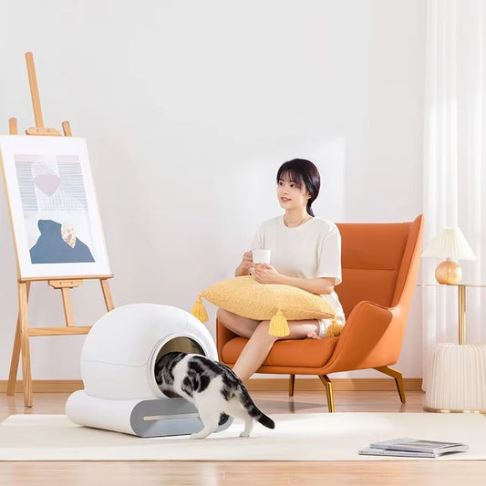 65L Automatic Smart Cat Litter Box Closed Cat Litter Box Self Cleaning Application Control Ionic Fragrance Pet Toilet Trash Tray
