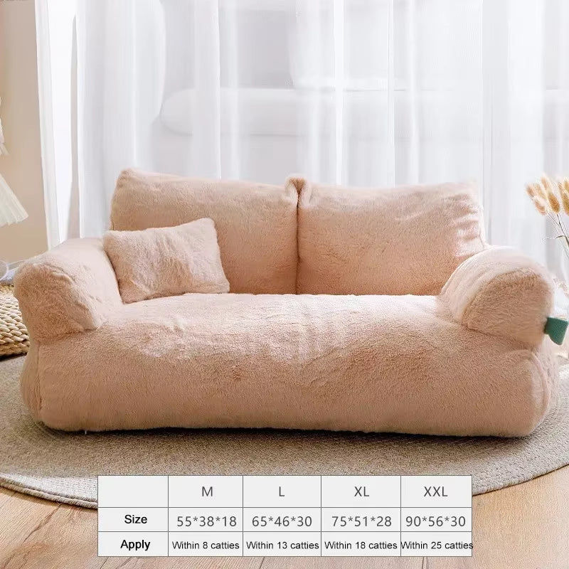 Plush Soft Cat Bed Sofa Dog Winter Warm Large Pet Cats Sofas Suitable for Small Medium Dogs Comfortable Sleep Pets Beds Supplies