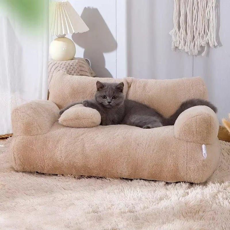 Plush Soft Cat Bed Sofa Dog Winter Warm Large Pet Cats Sofas Suitable for Small Medium Dogs Comfortable Sleep Pets Beds Supplies