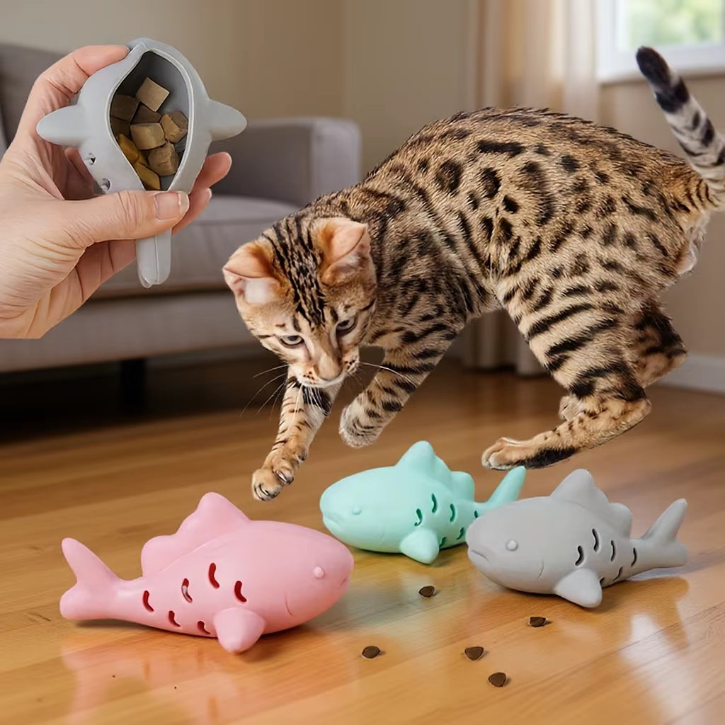 Toy with Shaped Treat Dispenser - Durable Bite-Resistant Design, Hiding Food & Grinding Teeth Entertainment,Silicone Pet Toy